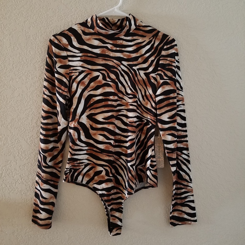 Longsleeve Tiger-print Bodysuit